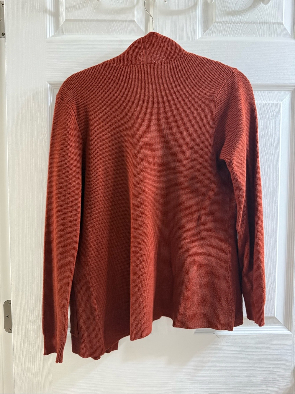 Cyrus Open-Front Cardigan in Rusted Orange - Picture 2 of 3